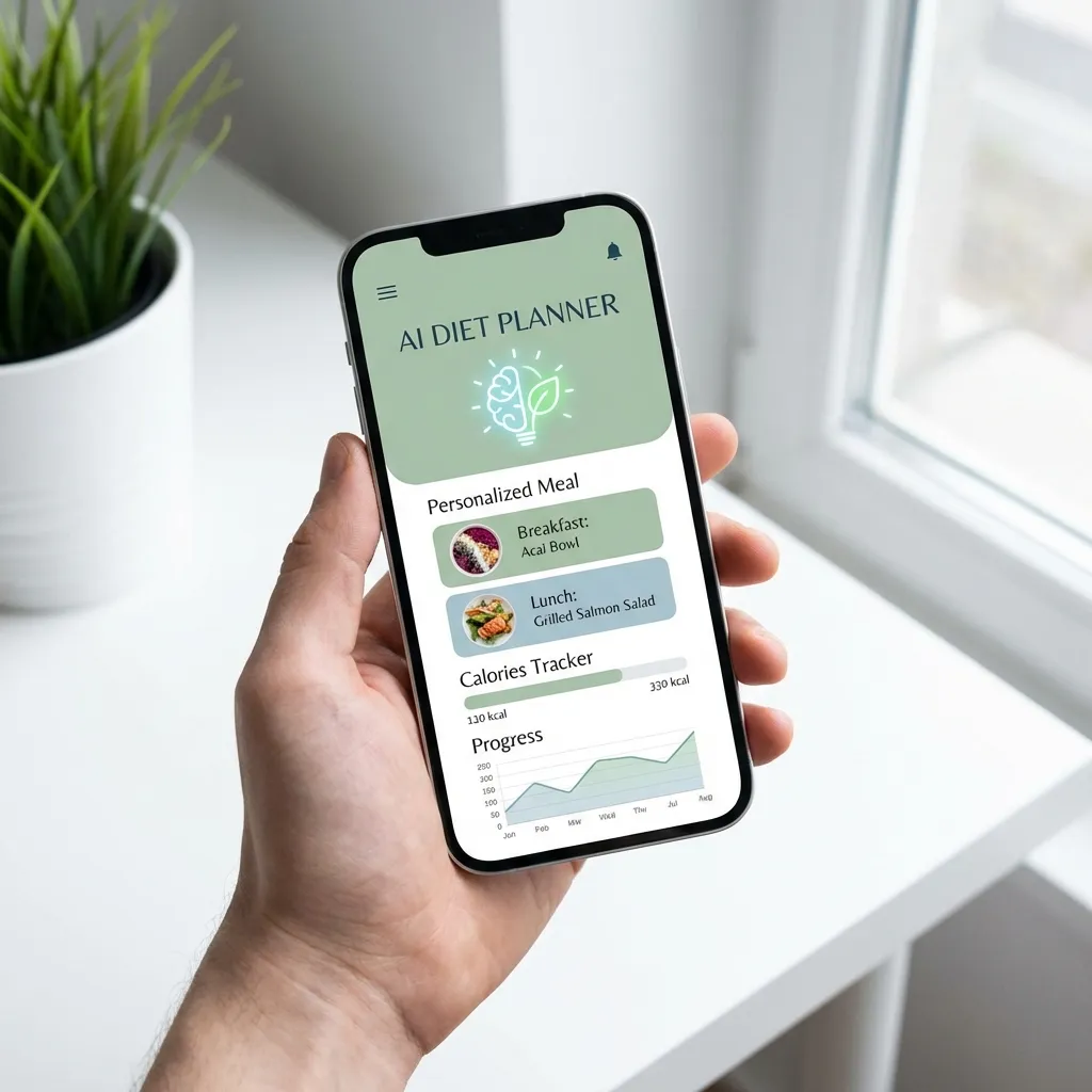 Smartfon z aplikacją dietetyczną
